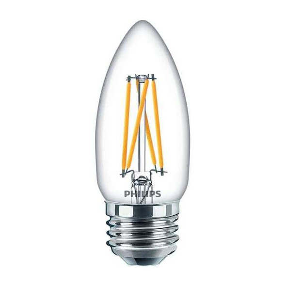Philips LED,5.5 W,B11,Medium Screw (E26) 5.5B11/PER/927-922/CL/G/E26/WGX 1FB T20
