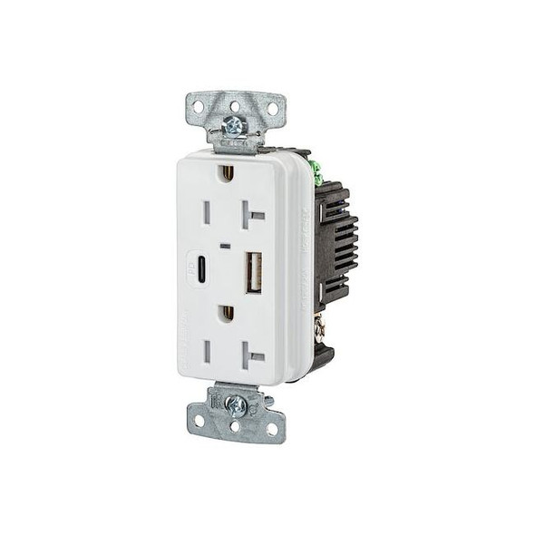 USBReceptacle,20A,1hp,Wht,Thrmplstc Pack of 10