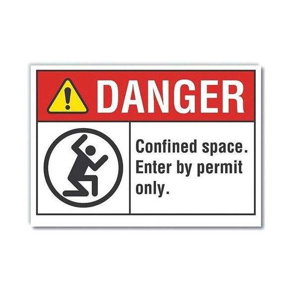Lyle Refldecaldanger Confined Space,10"x7", LCU4-0168-RD_10X7 LCU4-0168-RD_10X7