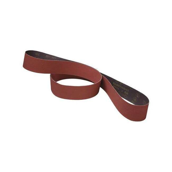 Sanding Belt, 1/4 in W, 24 in L, Coated, Ceramic, 80 Grit, Medium, 947A, Maroon