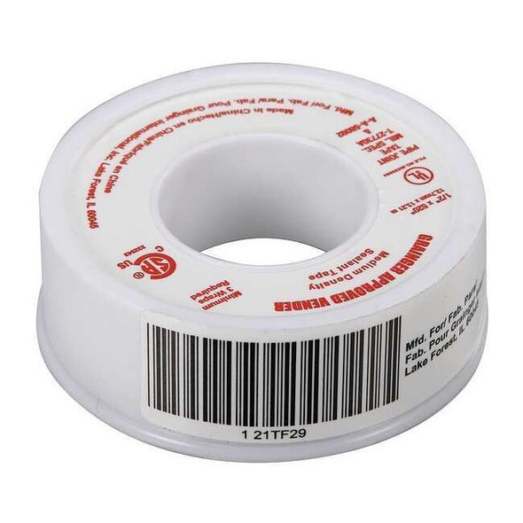Manufacturer Varies Thread Sealant Tape,1/2" W,White 21TF29