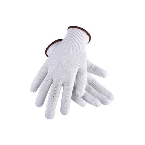 Knit Gloves, Polyester, None Uncoated, Knit, White, XS, 1 PR Pack of 12