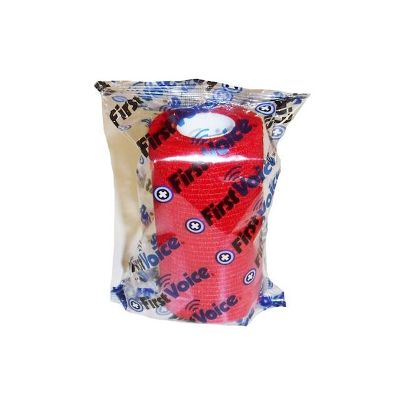 First Voice Self-Adhesive Bandage, 4" x 5yds, Red TS-3190-R Pack of 3