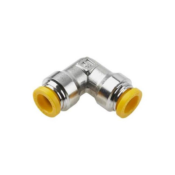 Parker Metric Metal Push-to-Connect Fitting, Brass, Silver 165PLP-4M
