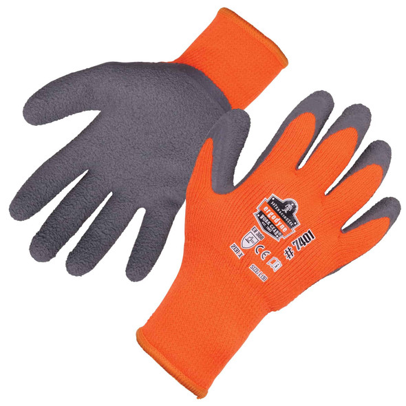Ergodyne Orange Coated Lightweight Winter Work Gloves, XL, PR 7401 Pack of 12