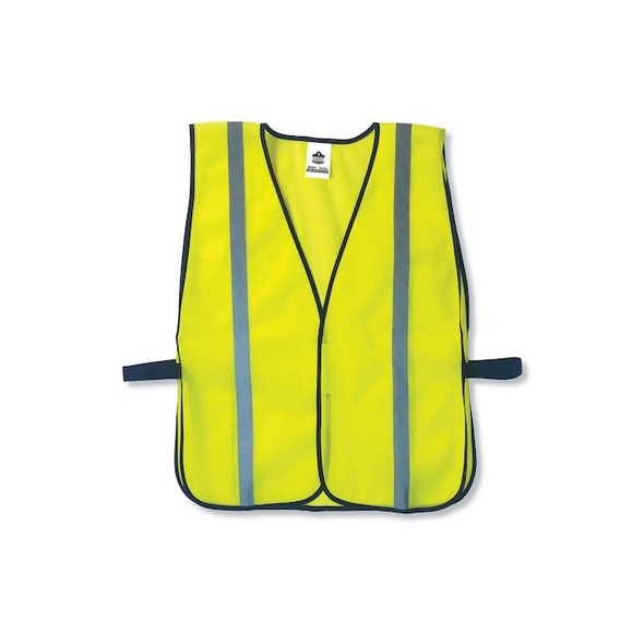 Non-Certified Standard Vest, Polyester Mesh; Fabric, Lime, L Pack of 2