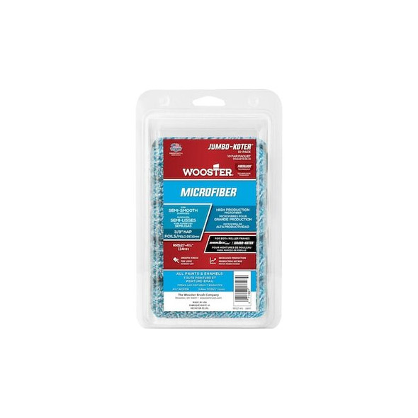 Wooster 4-1/2" Paint Roller Cover, 3/8" Nap, Microfiber RR527-4 1/2 Pack of 4