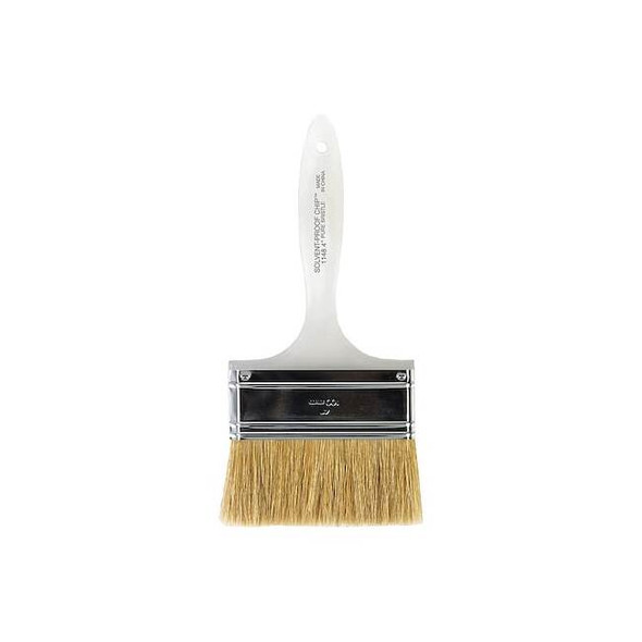 4" Chip Firm, White China Bristle, Paint Brush, Plastic Handle Pack of 6