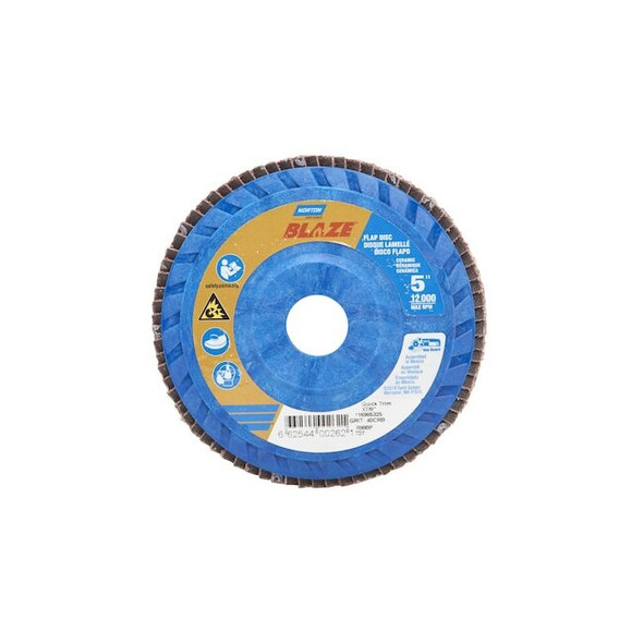 Norton Abrasives Fiber Disc,5 in Dia,7/8in Arbor,40 Grit 66254400262 Pack of 10