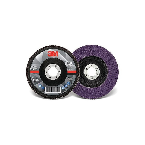 3m Flap Disc,5 in Dia, 7/8 in Arbor,60 Grit 60440351512 Pack of 10