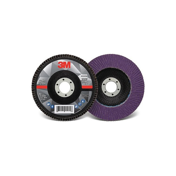 3m Flap Disc,5 in Dia,5/8 in Arbor,120 Grit 60440351611 Pack of 10
