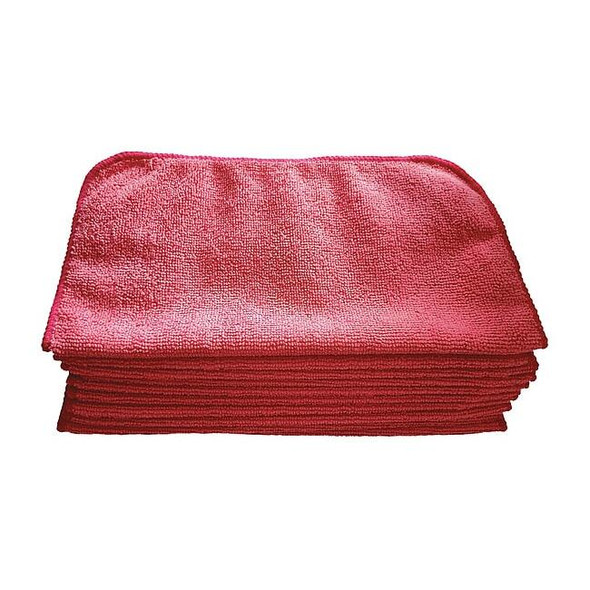 Tough Guy Microfiber Cloth Wipe 12" x 12", Red, 12PK 32UV02