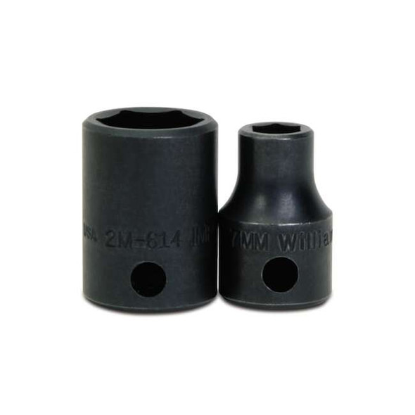 Williams 3/8" Drive Impact Socket Black Industrial, 3/8" D,6Pt,7mm JHW2M-607