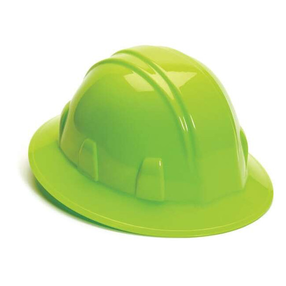 Hard Hat, SL, Polyethylene, 4 Point Ratchet, Type 1, Class E, Hi-Vis Lime