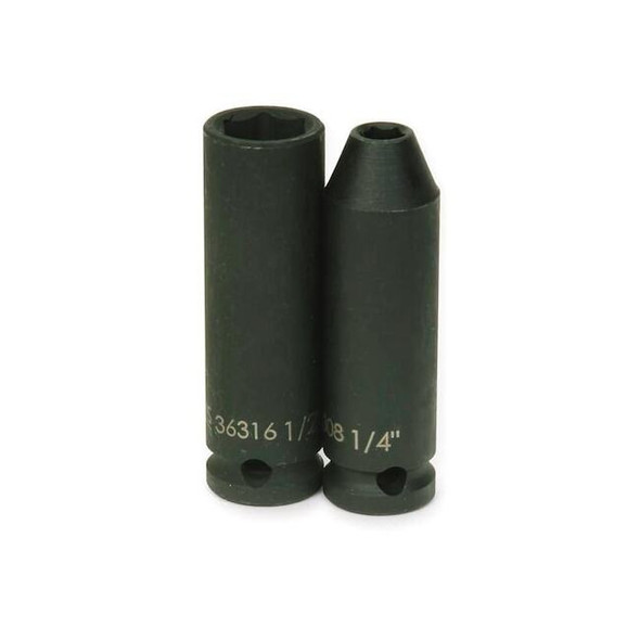 3/8" Drive Impact Socket Black Industrial, Deep 3/8" D,6Pt 1/4 Pack of 2