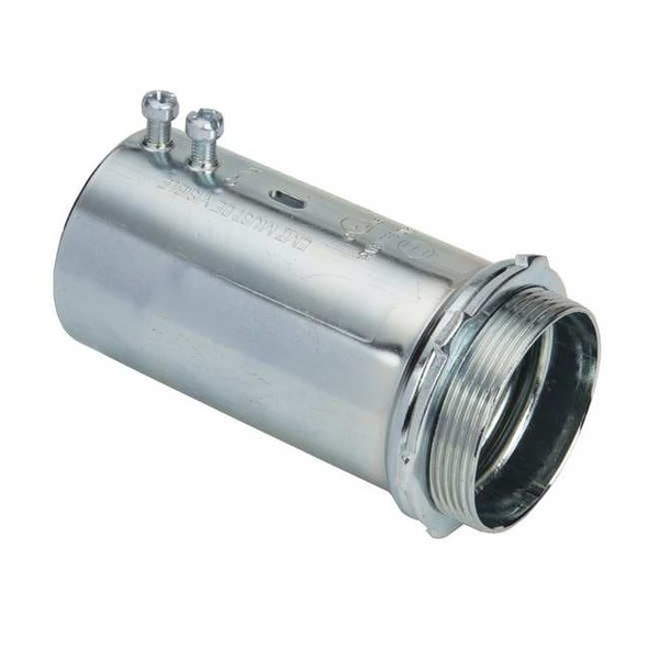 EMT Grounding Connector, 3/4 in, Set Screw, Steel, Zinc Plated, Gray Pack of 10