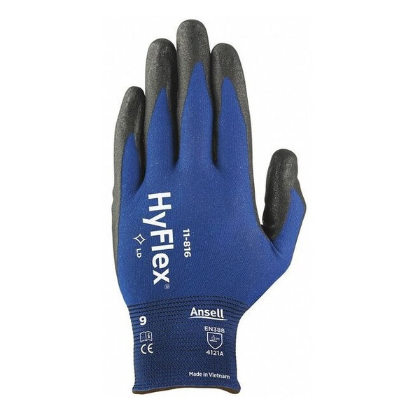 Coated Gloves, Foam Nitrile, Foam, Palm, 4 Abrasion Level, Blue, XL (10) 1 PR