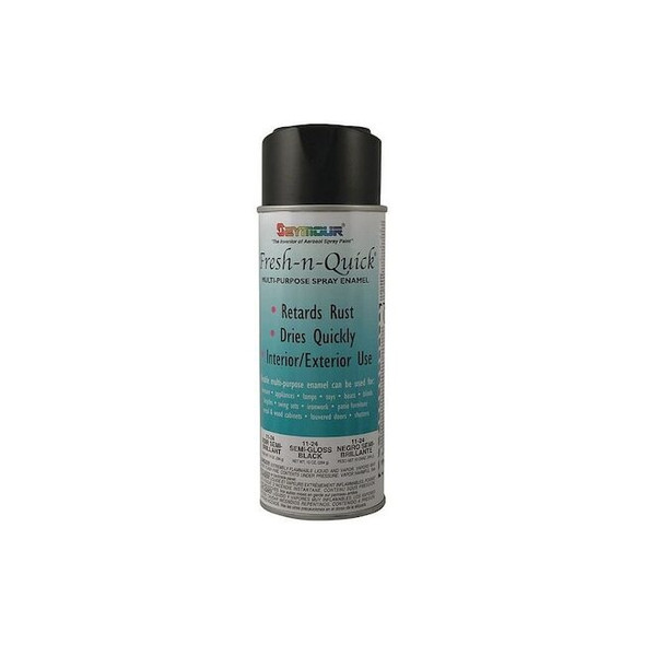 Fresh Quick Paint,Semi-Gl Blk,10oz., Black, Semi-Gloss, Solvent, 10 oz