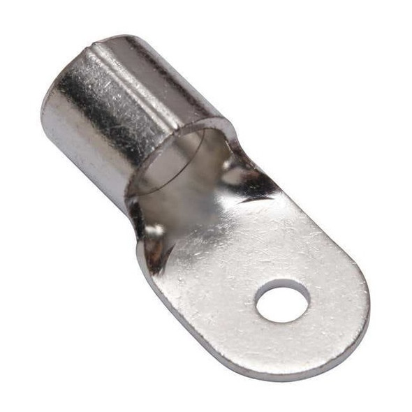 One-Hole Compression Lug, 2/0 AWG Max, 1/4 in Stud, Long Barrel, Copper, None