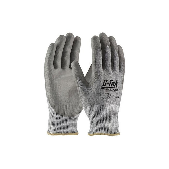 COATED SEAMLESS KNIT, Palm & Fingers, Knit Wrist, Gray, M, 1 PR Pack of 12