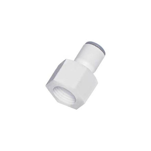 Parker Metric Plastic Push-to-Connect Fitting, Polymer, White 6315 06 13WP2