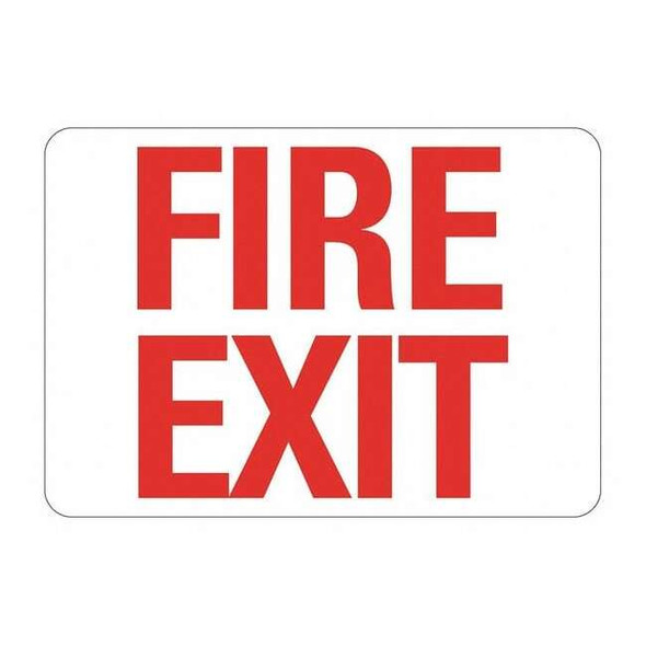 Fire Sign, 7 in Height, 10 in Width, Plastic, Vertical Rectangle, English