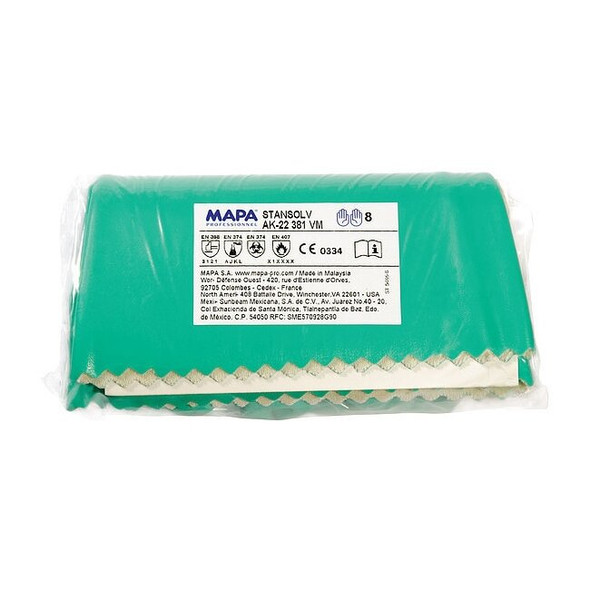 Chemical Resistant Gloves, Nitrile, 13 in L, 13 mil, Green, 9, 1 PR Pack of 12