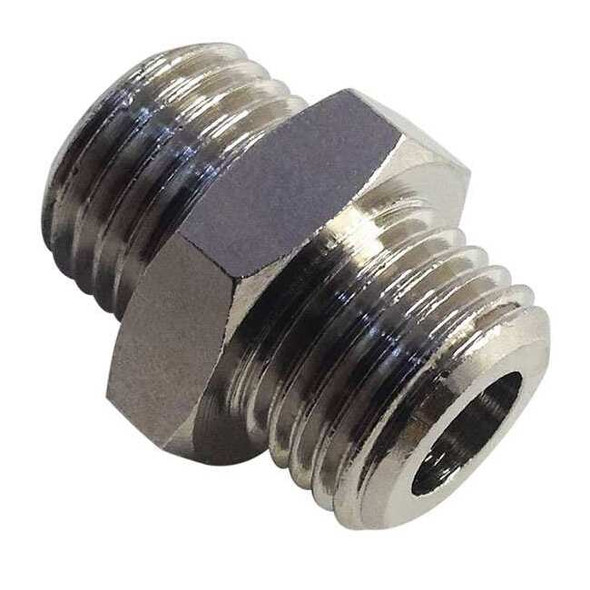 Male Unequal Adapter Brass Adapter Unequal, 1/4 in Male BSPP X 3/8 in Male BSPP