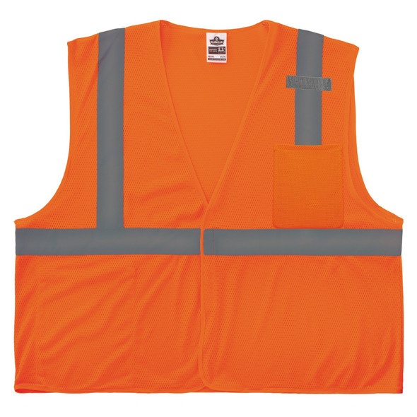 Hi-Vis Safety Vest 3XL Class 2 ,Hook & Loop 1 Mic Tab Pack of 2
