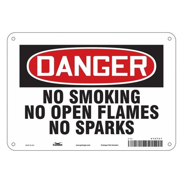 Condor Safety Sign, 7" H, 10" W,  Vertical Rectangle, English, 474T27 474T27