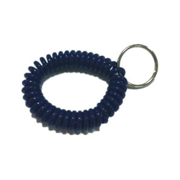 Manufacturer Varies Wrist Coil Key Ring, Blue, Steel, Steel Ring, 10 PK 25PA30