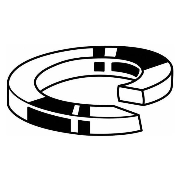 Split Lock Washer, For Screw Size 9/16 in Steel, Black Oxide Finish, 25 PK