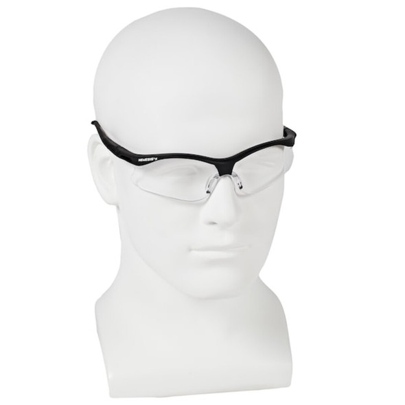 V30 Nemesis Small, Safety Glasses, Uncoated, Clear Lens, Black Frame, Half-Frame  38474