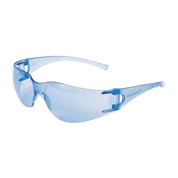 V10 Element, Safety Glasses, Uncoated, Light Blue Lens, Blue Frame, Frameless
