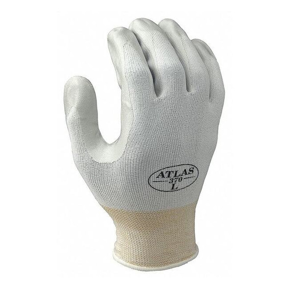 Coated Gloves, Nitrile, Smooth, Palm, 4 Abrasion Level, White, S 1 PR