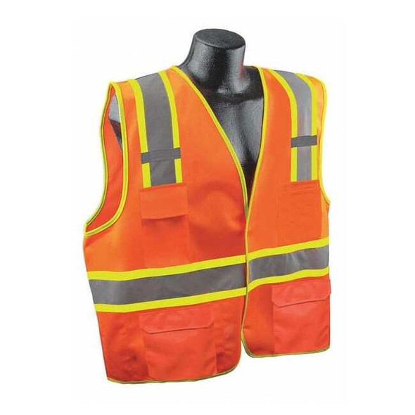 Condor High Visibility Vest,Orange/Red,L/XL 53YN62