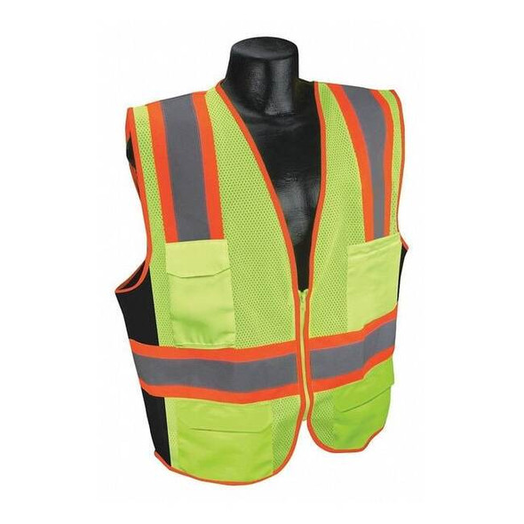 Condor High Visibility Vest,Yellow/Green,4XL 53YM86