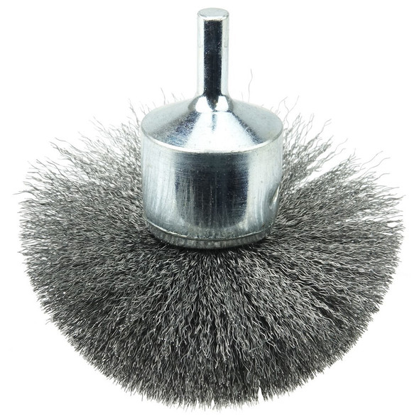 3" Circular Flared Crimped Wire End Brush, .006" Steel Fill Pack of 2