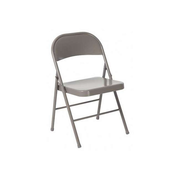 Flash Furniture Folding Chair,Gray,Metal,Double Braced BD-F002-GY-GG Pack of 2
