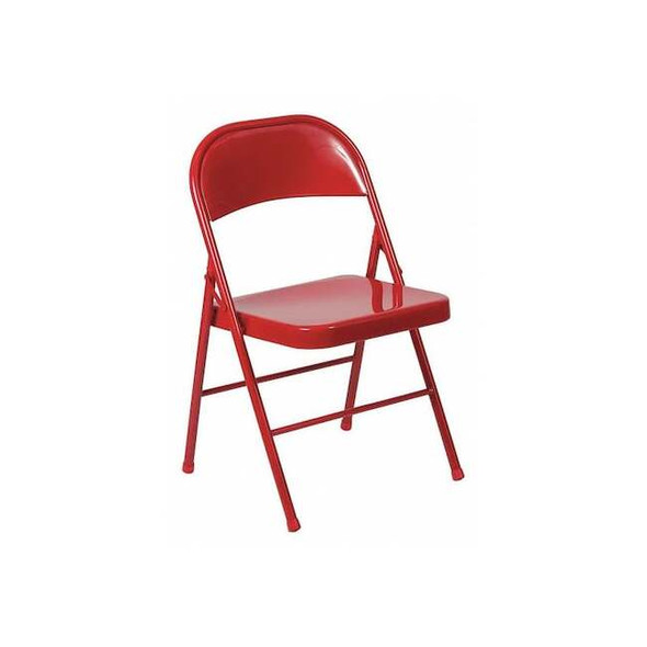 Flash Furniture Chair,Metal Folding,Red,Double Braced BD-F002-RED-GG Pack of 2