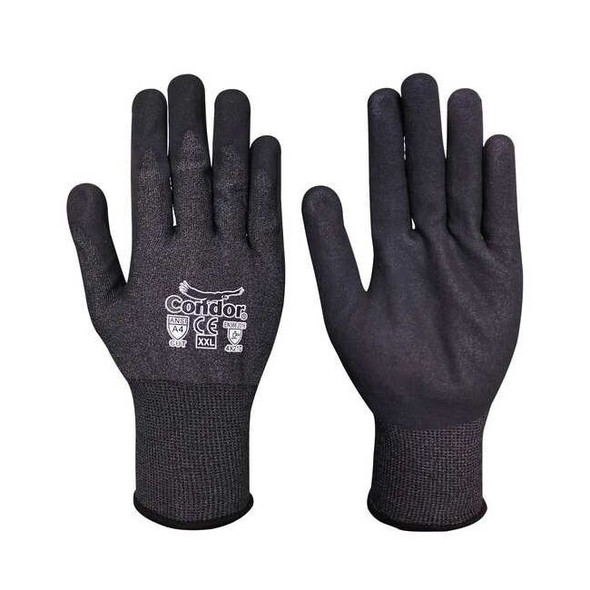 Condor Knit Gloves, Cut Level A4 ,Dipped ,Nitrile ,Sandy ,M 1 PR 61JC39