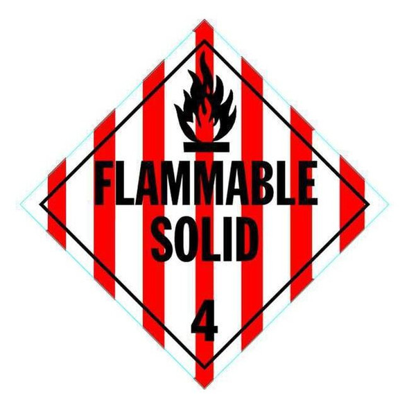 DOT Container Placard, Flammable Solid, Rigid Styrene, 10-4/5" W x 10-4/5" H