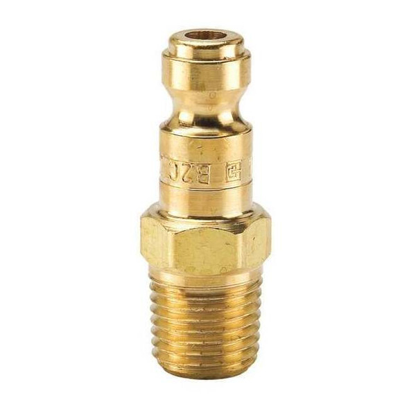 Quick Connect Plug, Tru-Flate Automotive, 1/4 in Body, 1/4 in MNPT, Brass