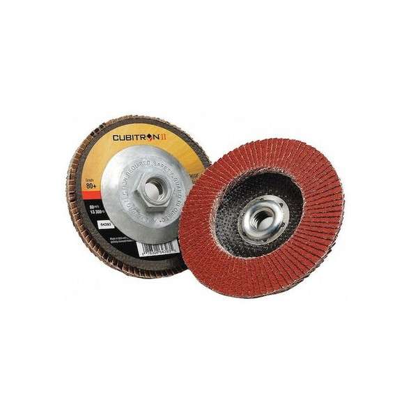 3m Cubitron Flap Disc,4 in Dia, 3/8 in Arbor,80 Grit 7100104917