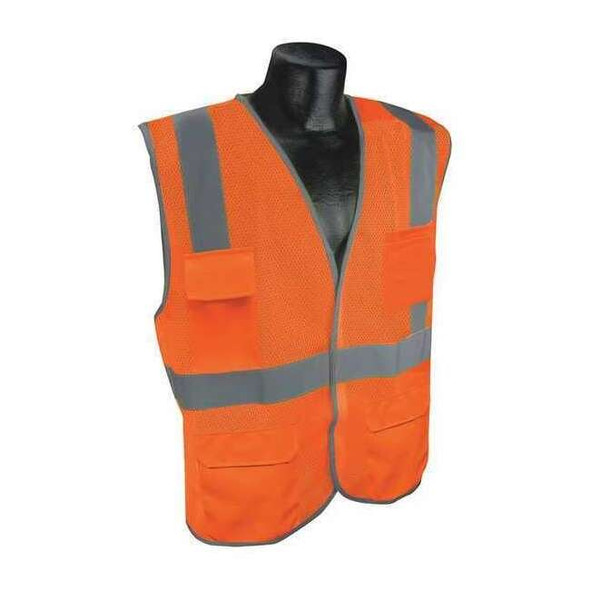 Condor High Visibility Vest,Orange/Red,S/M 53YN29