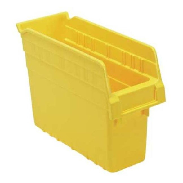 Shelf Storage Bin, Polypropylene, Yellow, 8 in H, 4 3/8 in W, 11 5/8 in L