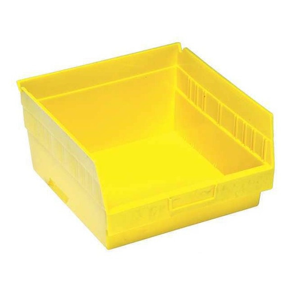 Shelf Storage Bin, Polypropylene, Yellow, 8 in H, 11 1/8 in W, 11 5/8 in L