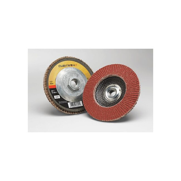 3m Cubitron Flap Disc,4 in Dia, 5/8 in Arbor,40 Grit 7100104920