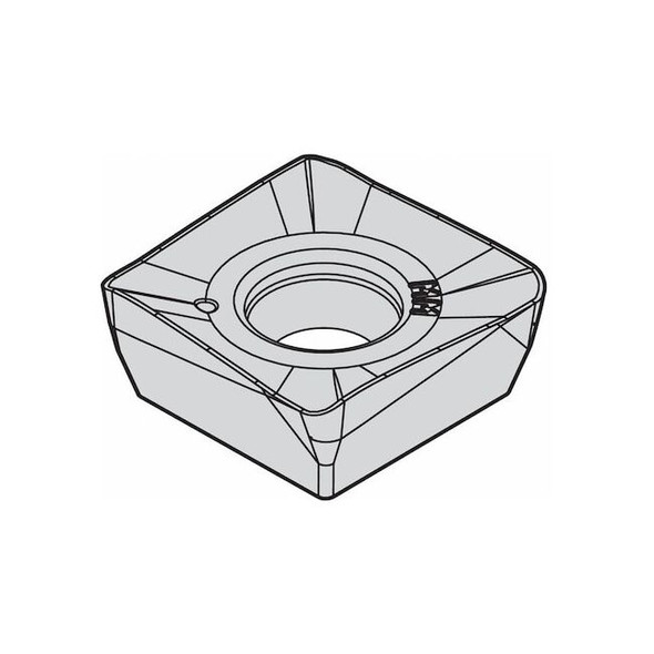 Widia Square Milling Insert,12.70mm,Carbide 4145095 Pack of 5