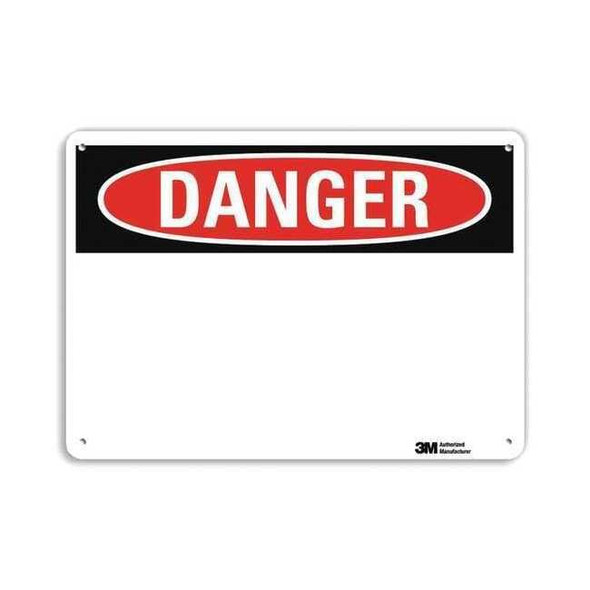 Danger Sign, 14" W, 10" H, English, Recycled Plastic, White